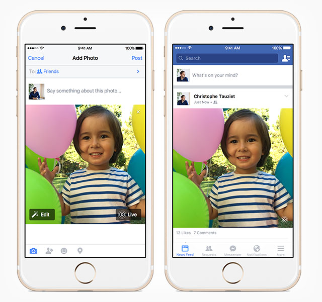Facebook trên iOS hỗ trợ Live Photo của Apple | 50mm Vietnam