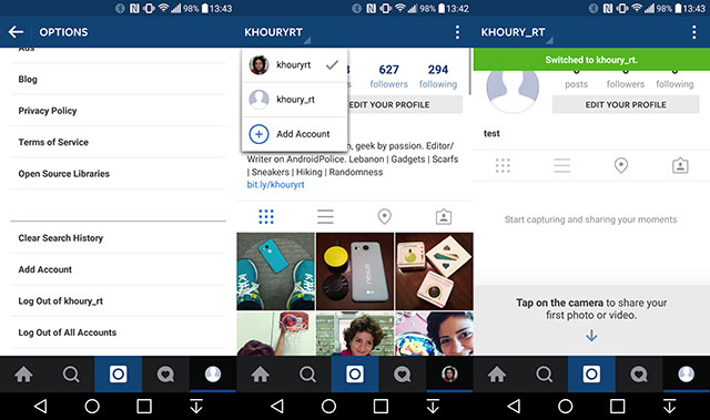 Instagram chuẩn bị cho dùng nhiều tài khoản trên một thiết bị | 50mm Vietnam
